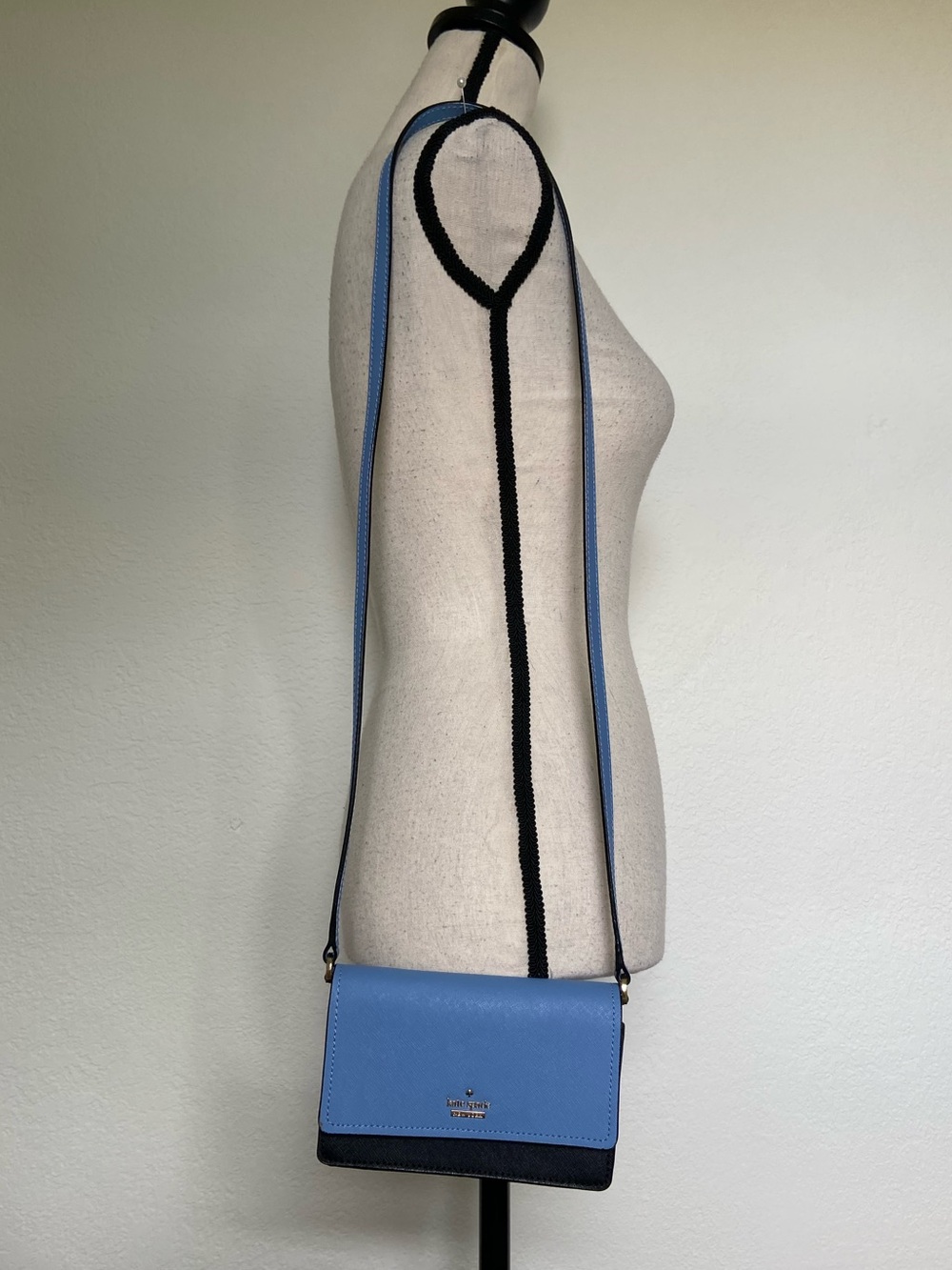 Kate Spade Blue and Black Crossbody Flap Bag